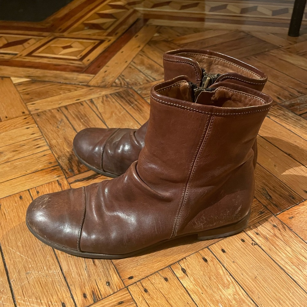 Fiorentini + Baker Brown Leather Ankle Booties